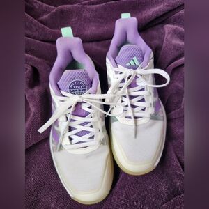 Adidas Women's White Lavender Athletic Sneakers/Pickleball